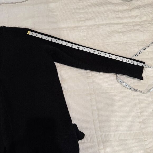 COS Cardigan Women Small Black Mohair Wool Long Collarless Sweater Minimalist - Picture 11 of 11